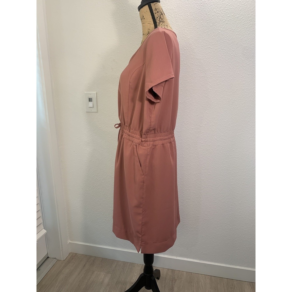 (F-186)32° Cool Women’s Pink Dress Size L Short Sleeve Drawstring Waist Pockets - Picture 5 of 8